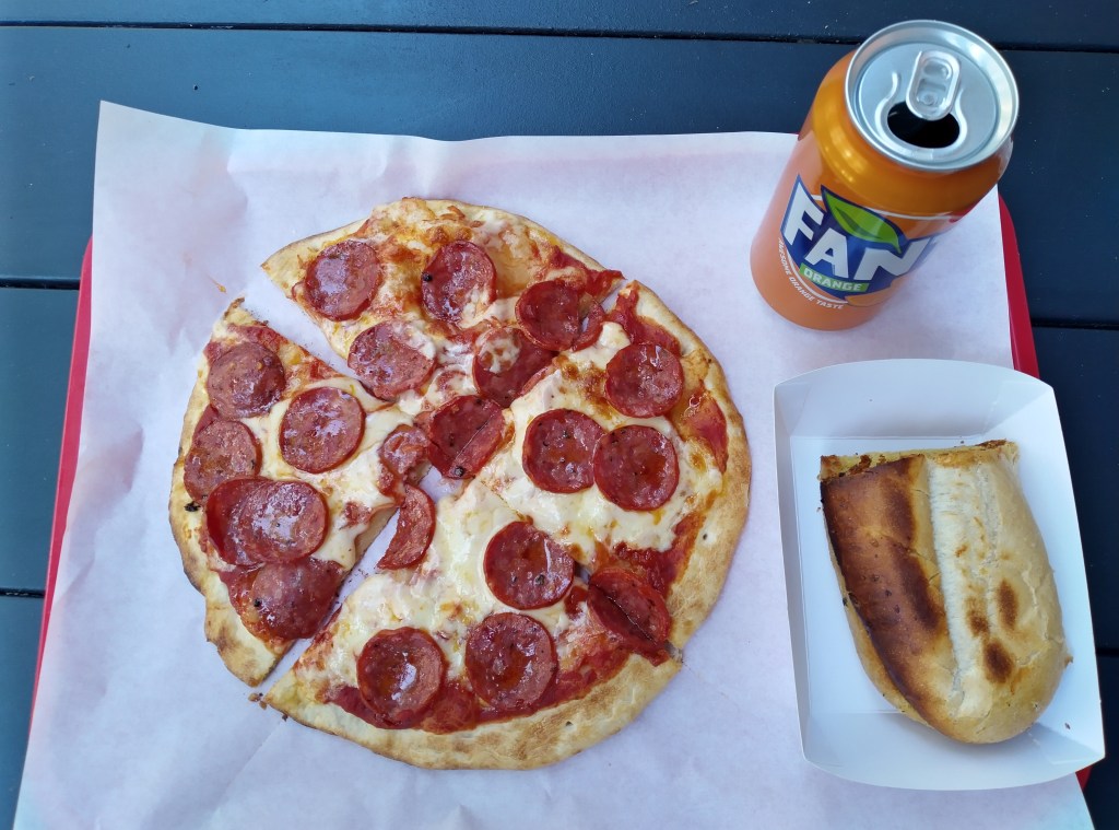 Classic Pepperoni Pizza and Garlic Bread